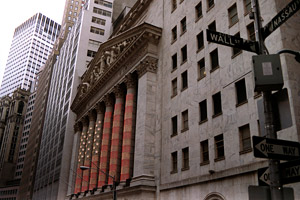 La bourse de New-York à Wall Street...